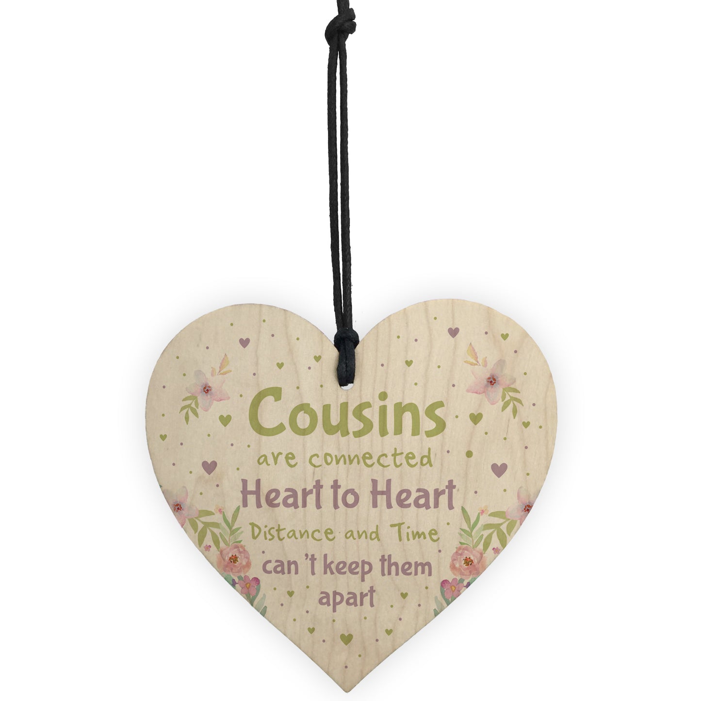 Birthday Christmas Gift For Cousin Wooden Heart Girl Boy Family