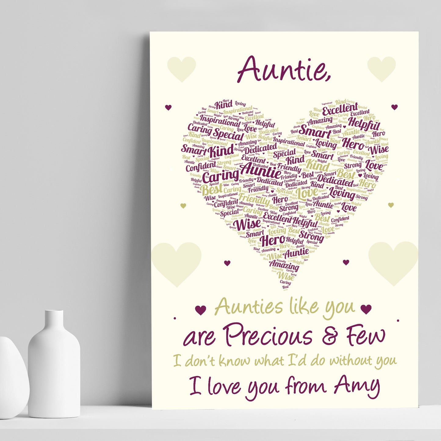 Auntie Poem Word Art Print Birthday Xmas Gift From Niece Nephew
