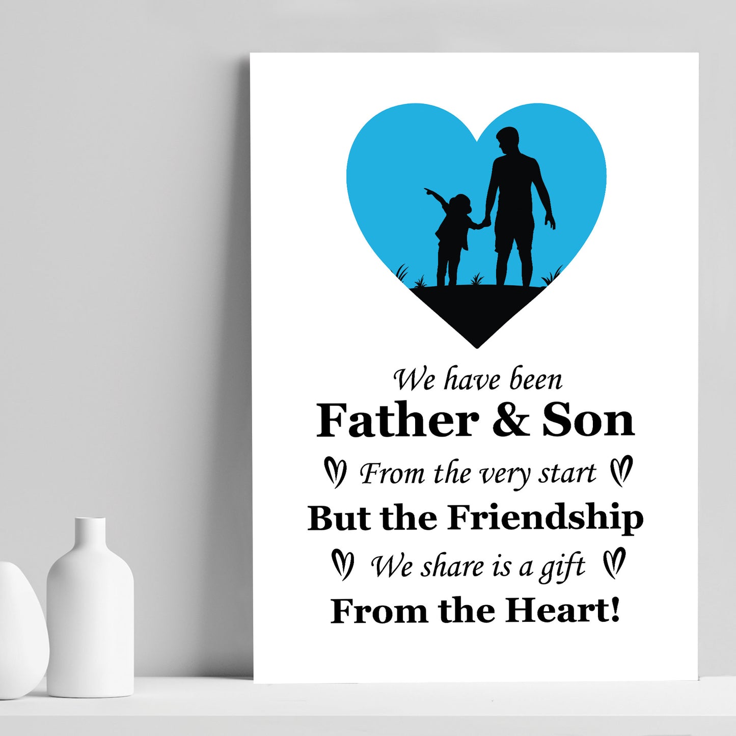 Father And Son Fathers Day Print Birthday Gift For Dad Son A4