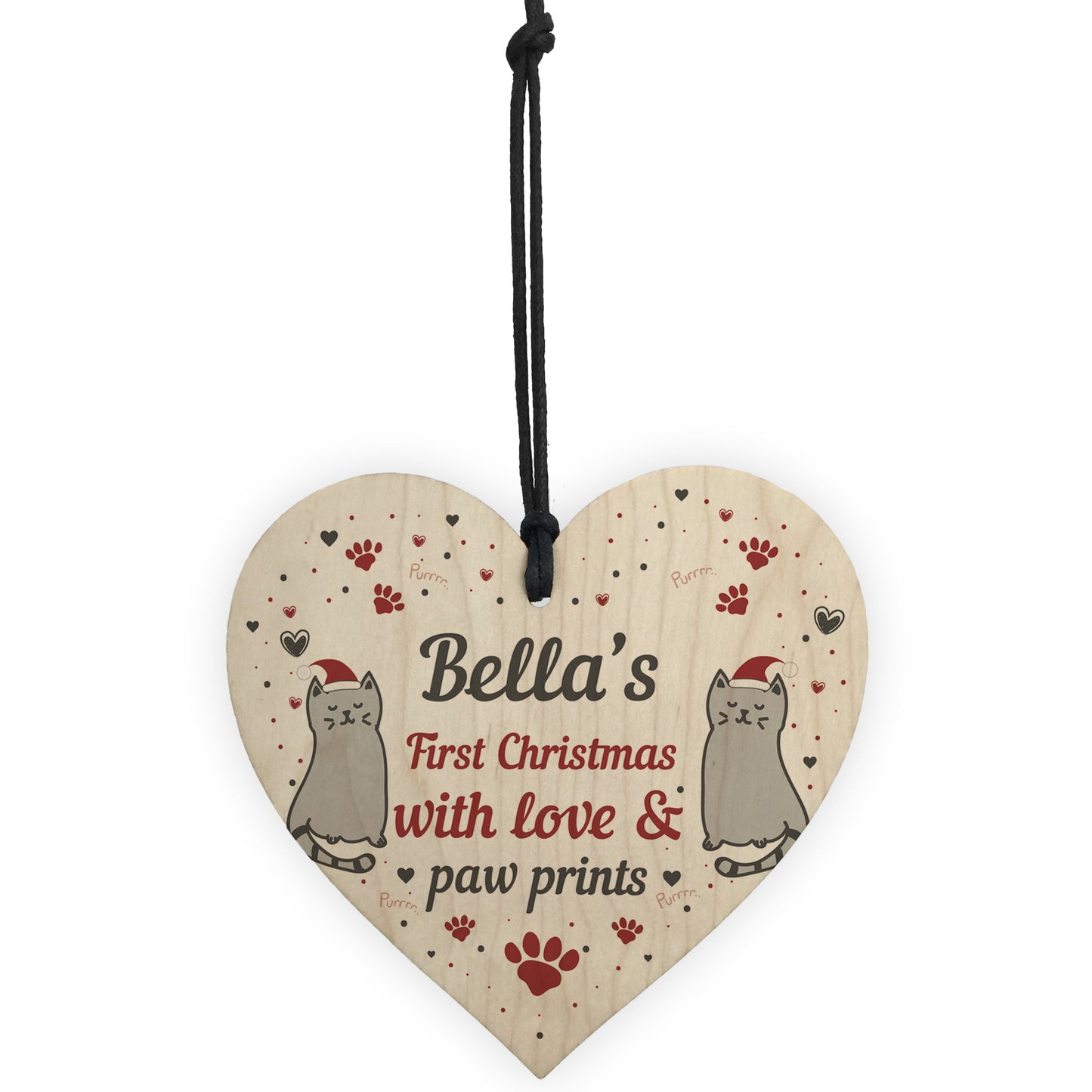 Personalised Cats First Christmas Paw Bauble Family Pet Keepsake
