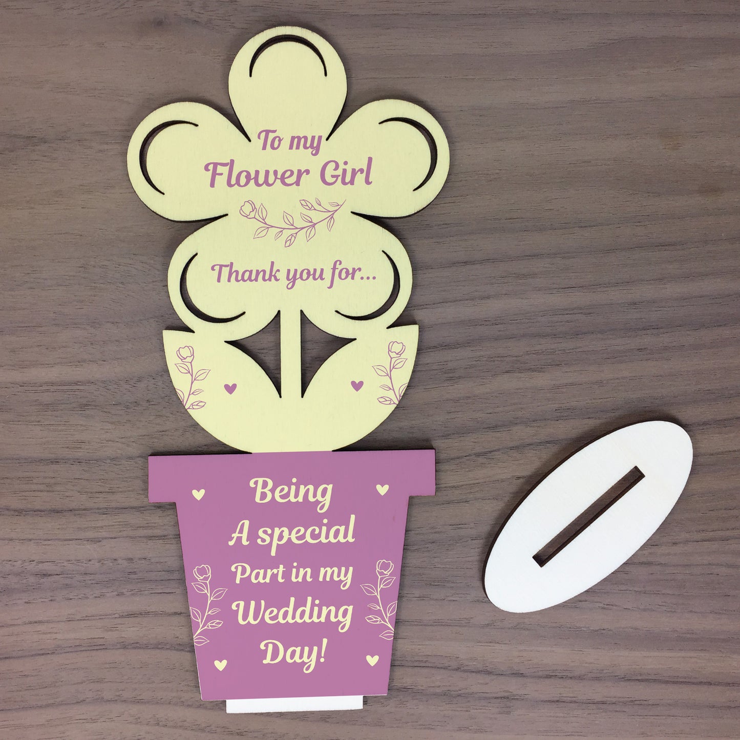 Special Flower Girl Gift Thank You Gift For Her Wood Flower