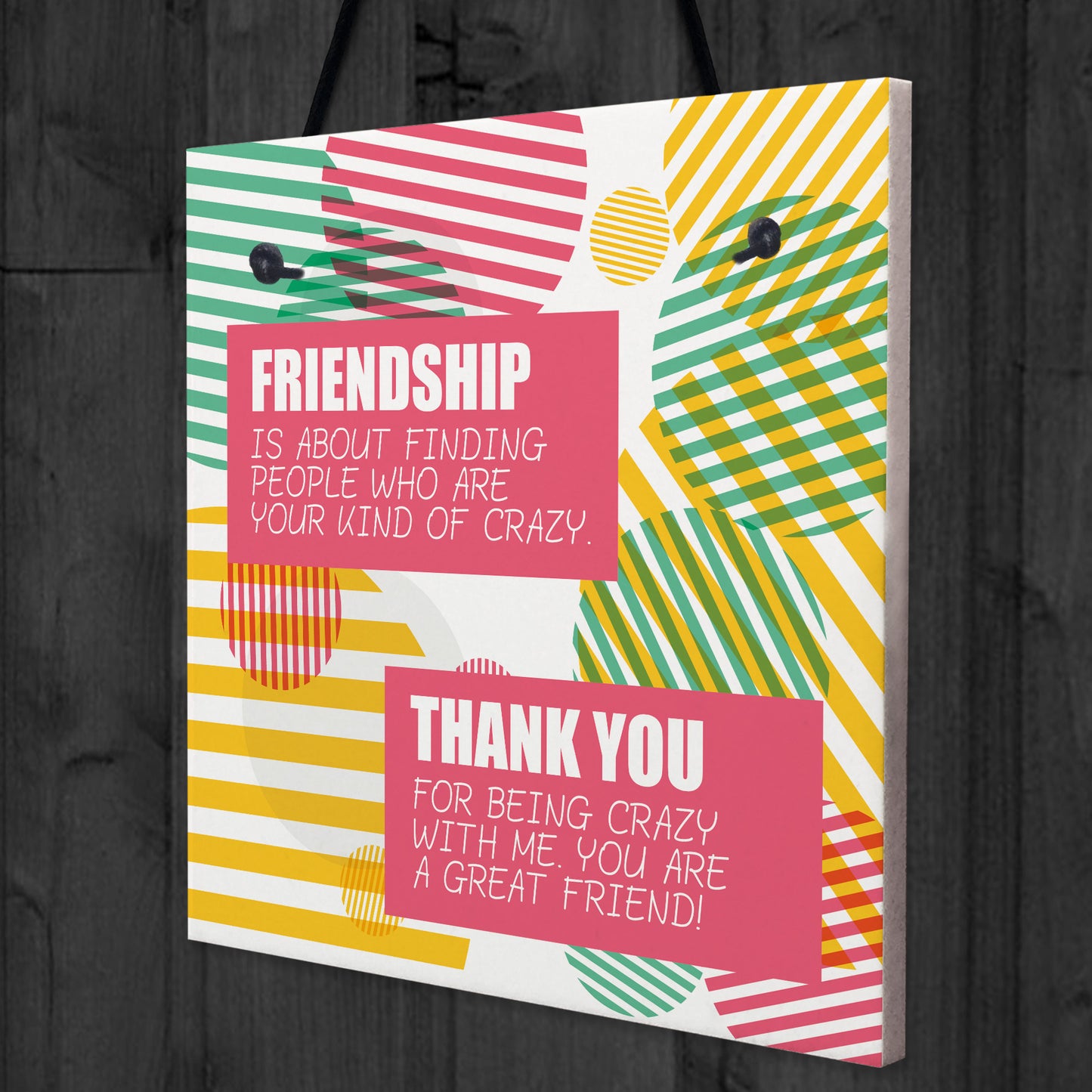 Crazy Friendship Sign Best Friend Hanging Plaque Thank You Gifts