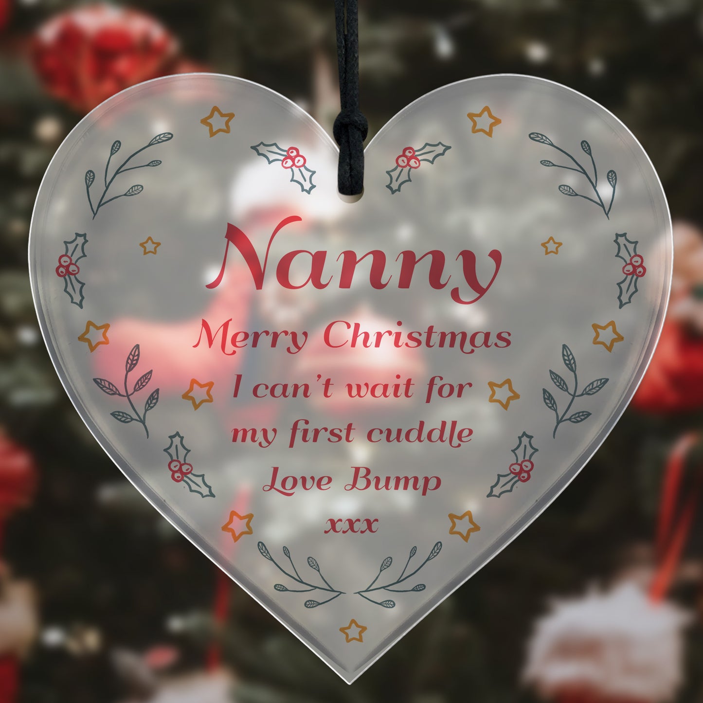Christmas Gift For Nanny From Bump Acrylic Hanging Heart