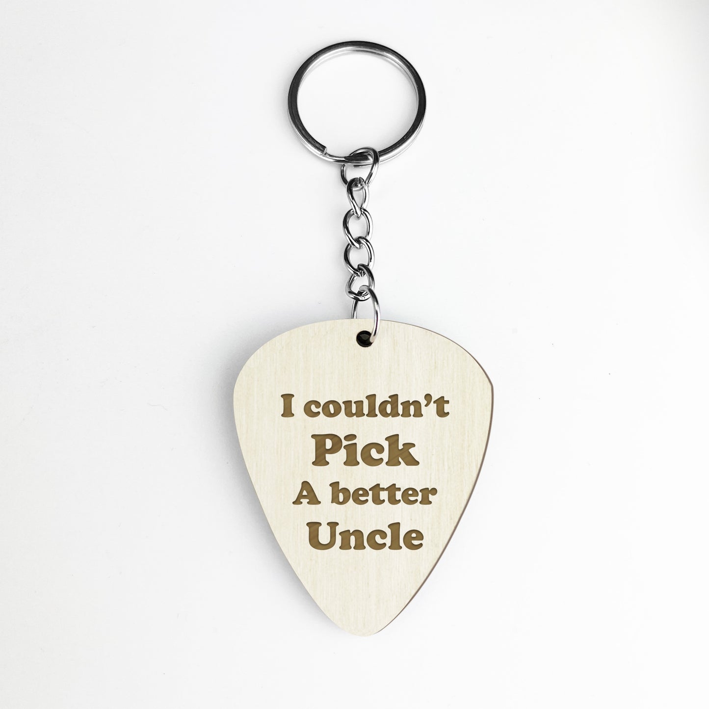 Uncle Wooden Keyring Gift For Guitarist Birthday Christmas Gift