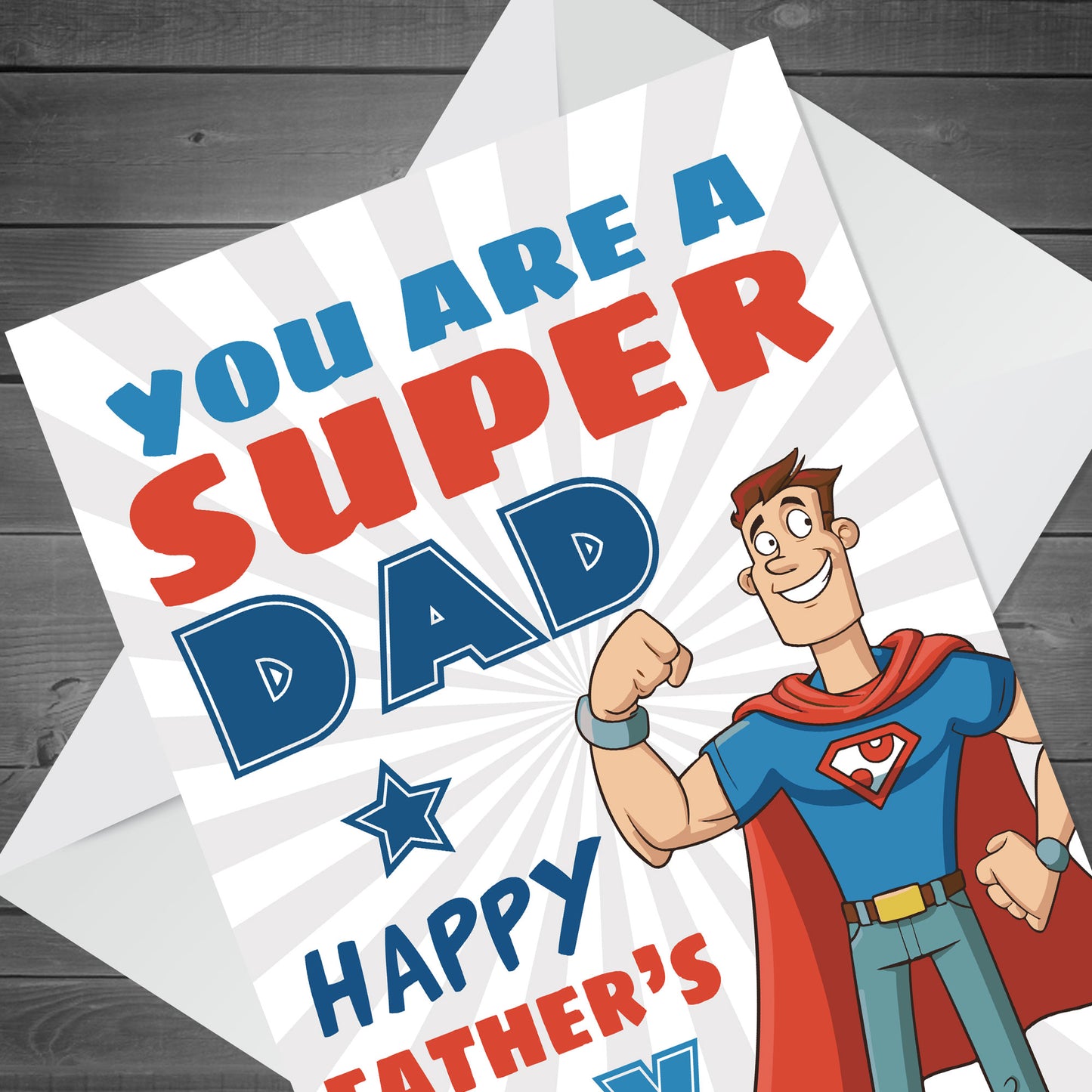 Fathers Day Card From Son Daughter Funny SUPER DAD Card