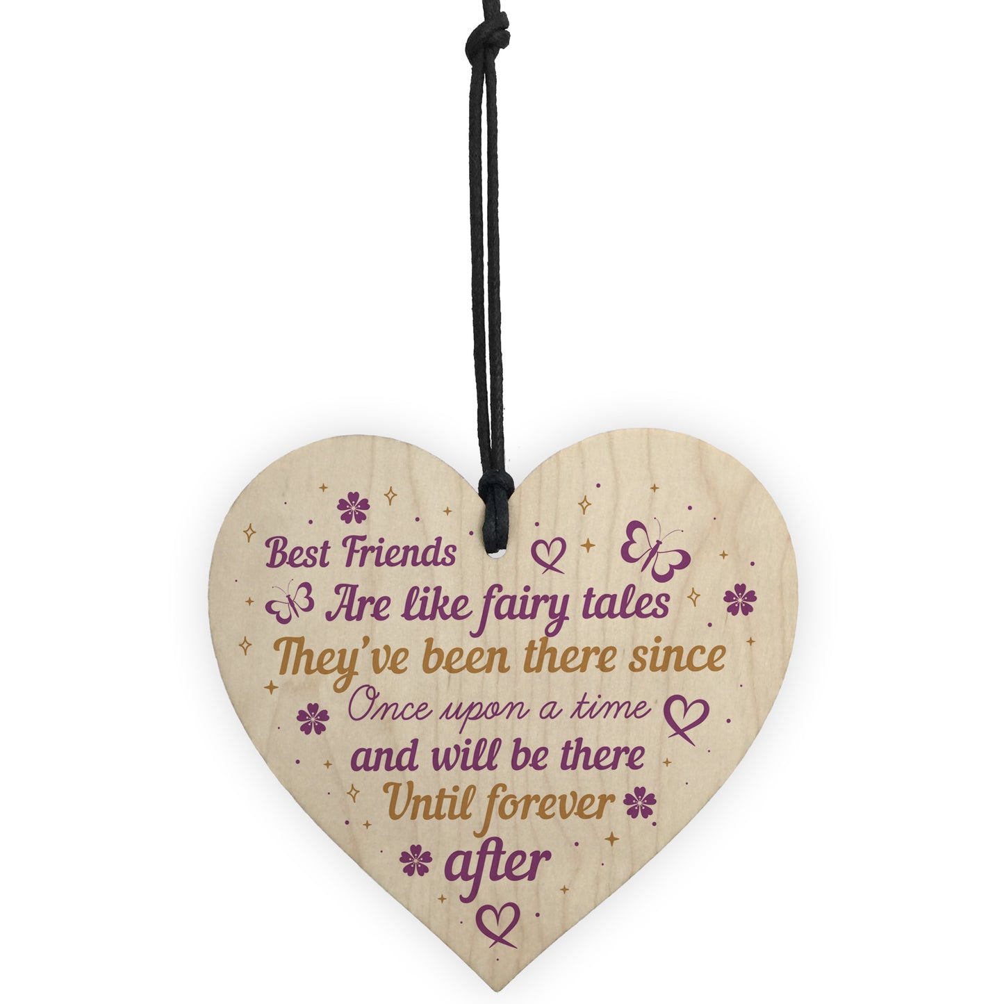 Best Friend Friendship Plaque Wooden Heart Thank You Christmas