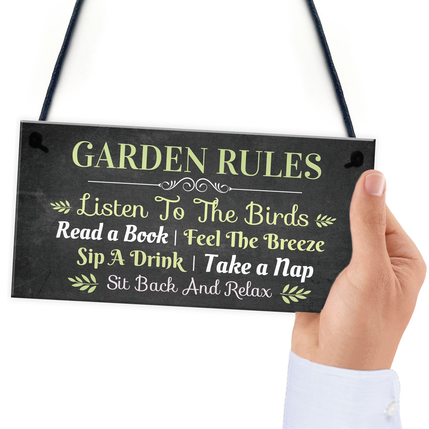 3 PACK Garden Rules Hanging Sign Bundle Gift For Her Women
