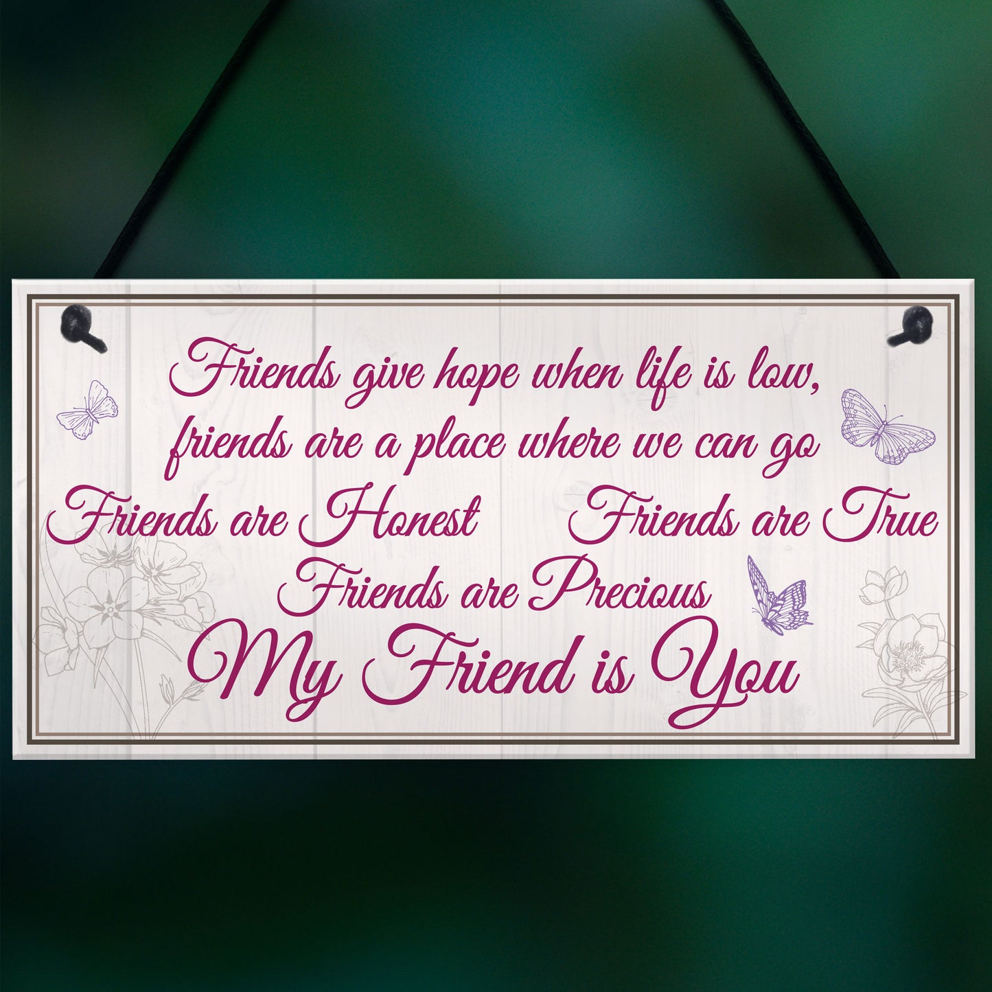My Friend Is You Friendship Gift Best Friend Hanging Plaque