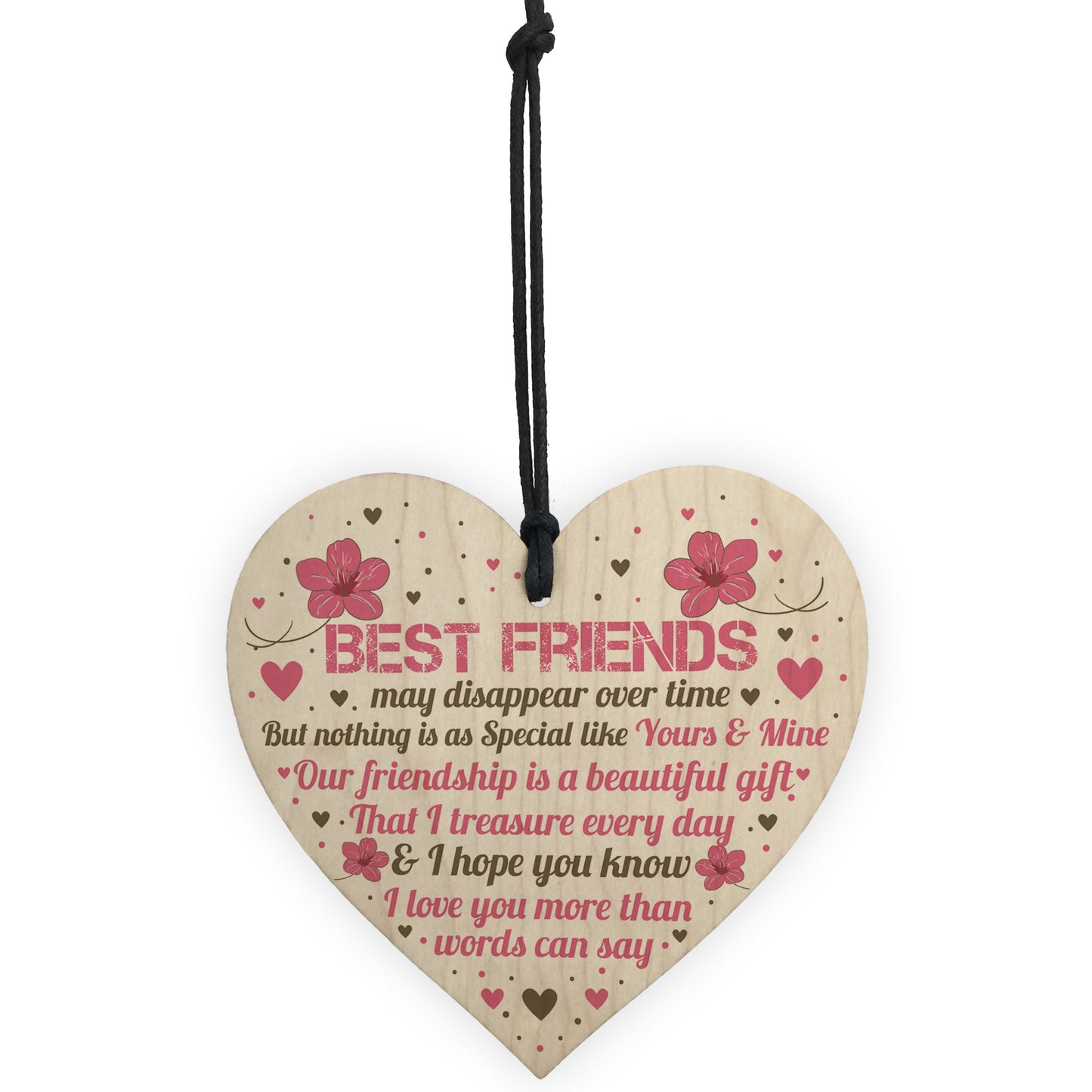 BEST FRIEND GIFTS Wooden Heart Sign Best Friend Birthday Card
