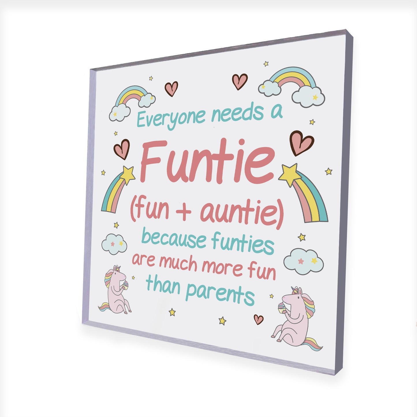 Auntie Gift Novelty Funtie Acrylic Block Funny Auntie Gifts