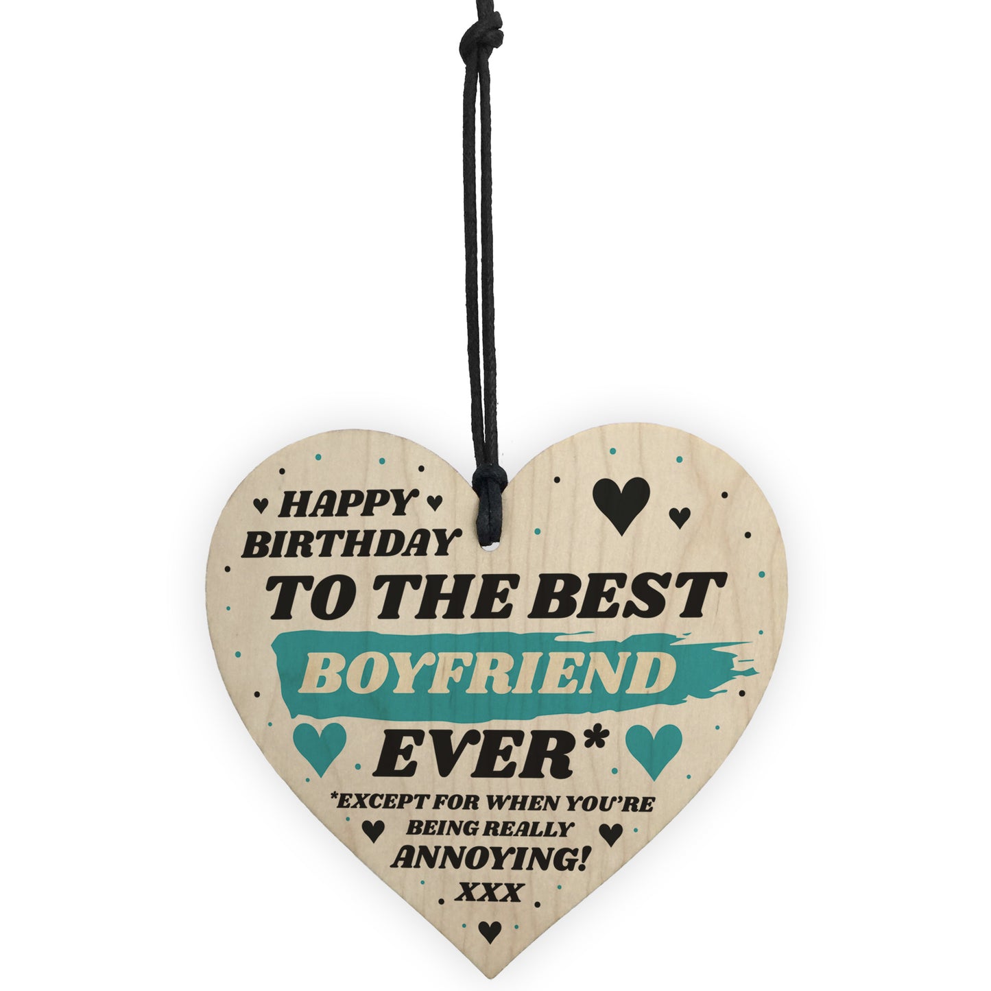 Funny Joke Gift For Boyfriend Birthday Wood Heart Best Boyfriend