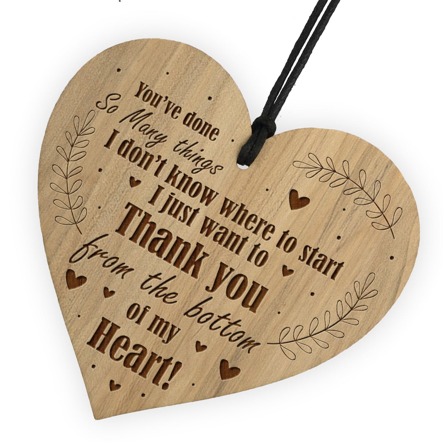 Thank You Bottom Of My Heart Gift Wood Heart Friendship Gifts