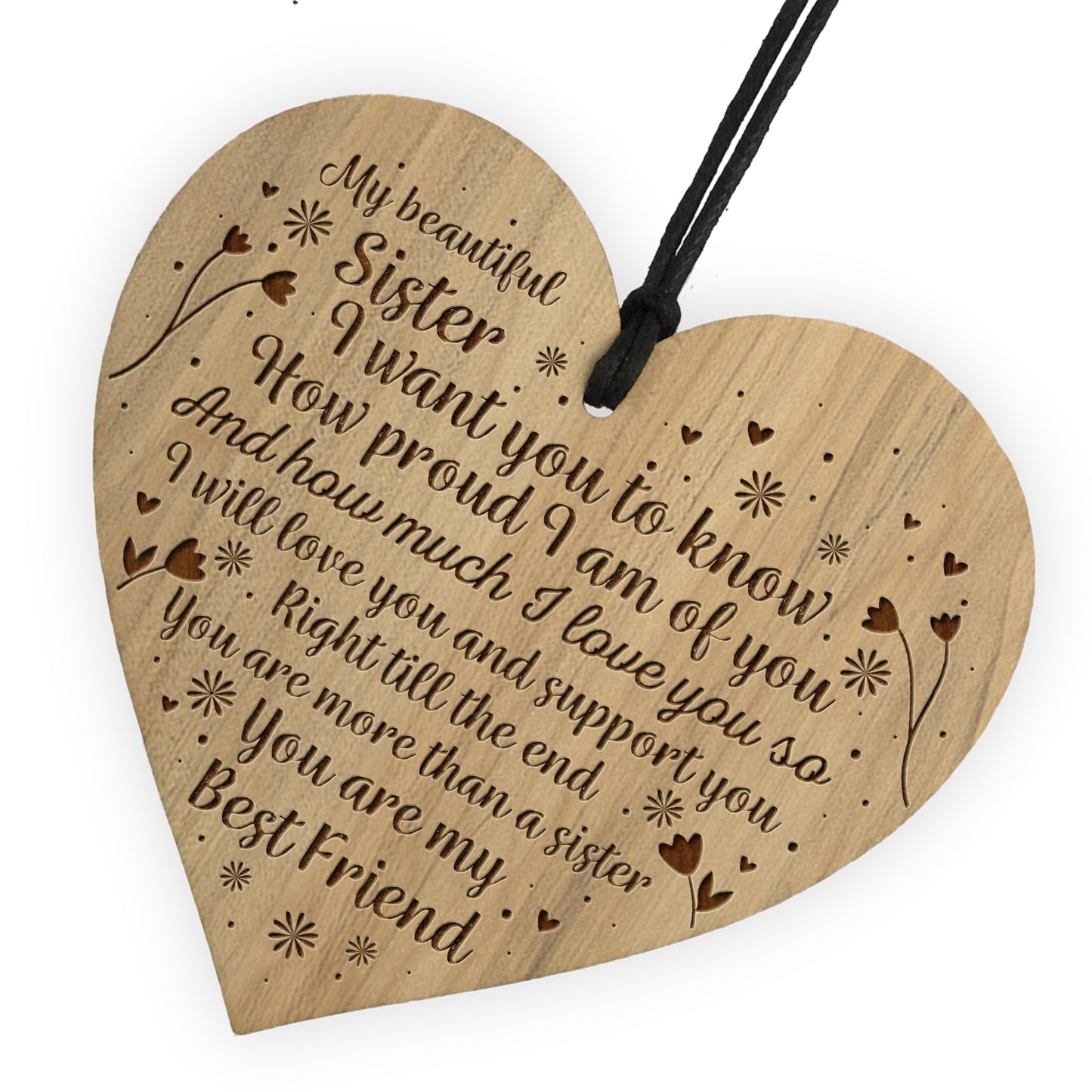 Gift For SISTER Engraved Heart Birthday Christmas Gift
