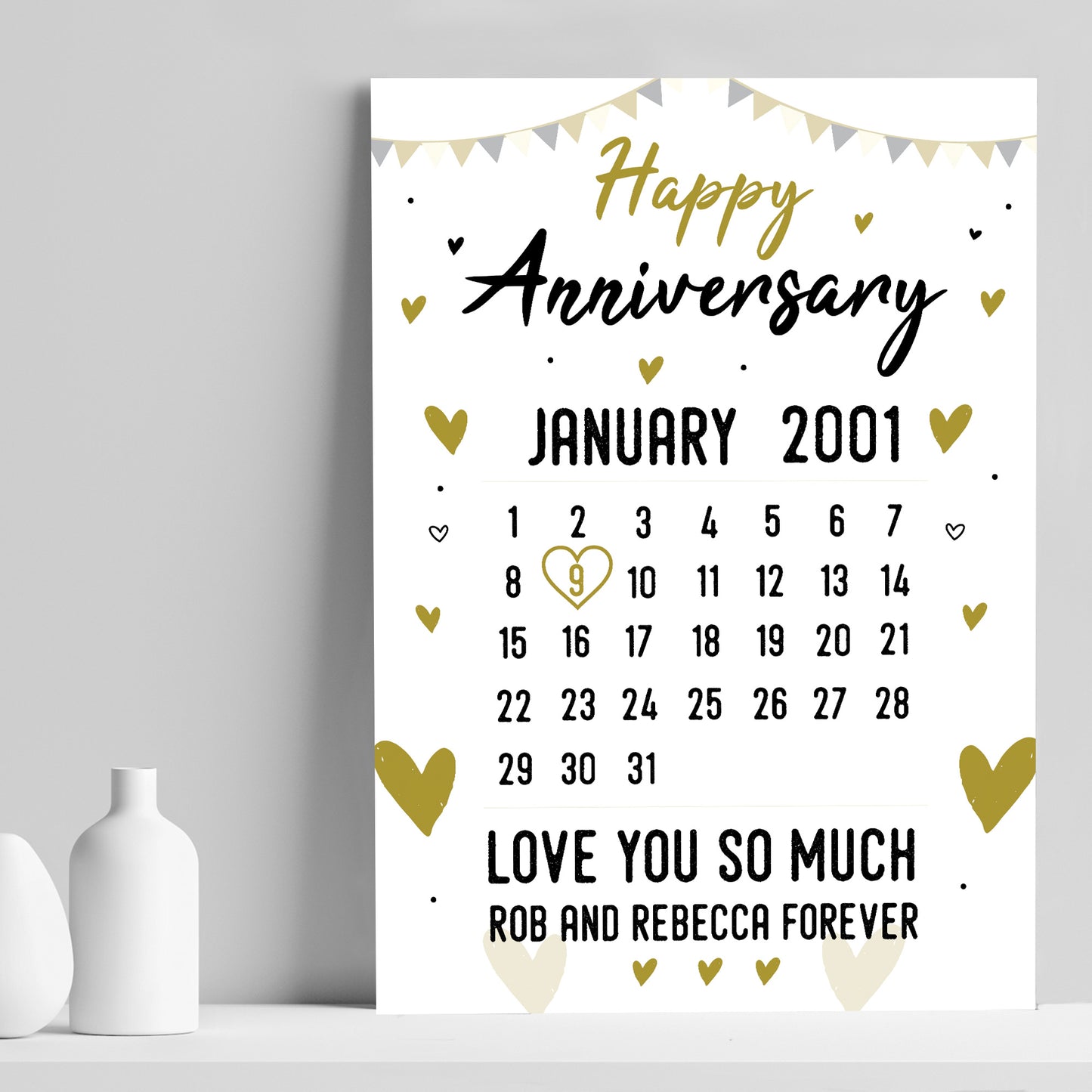 Anniversary Gift For Him Print Calender Anniversary Gift For Her