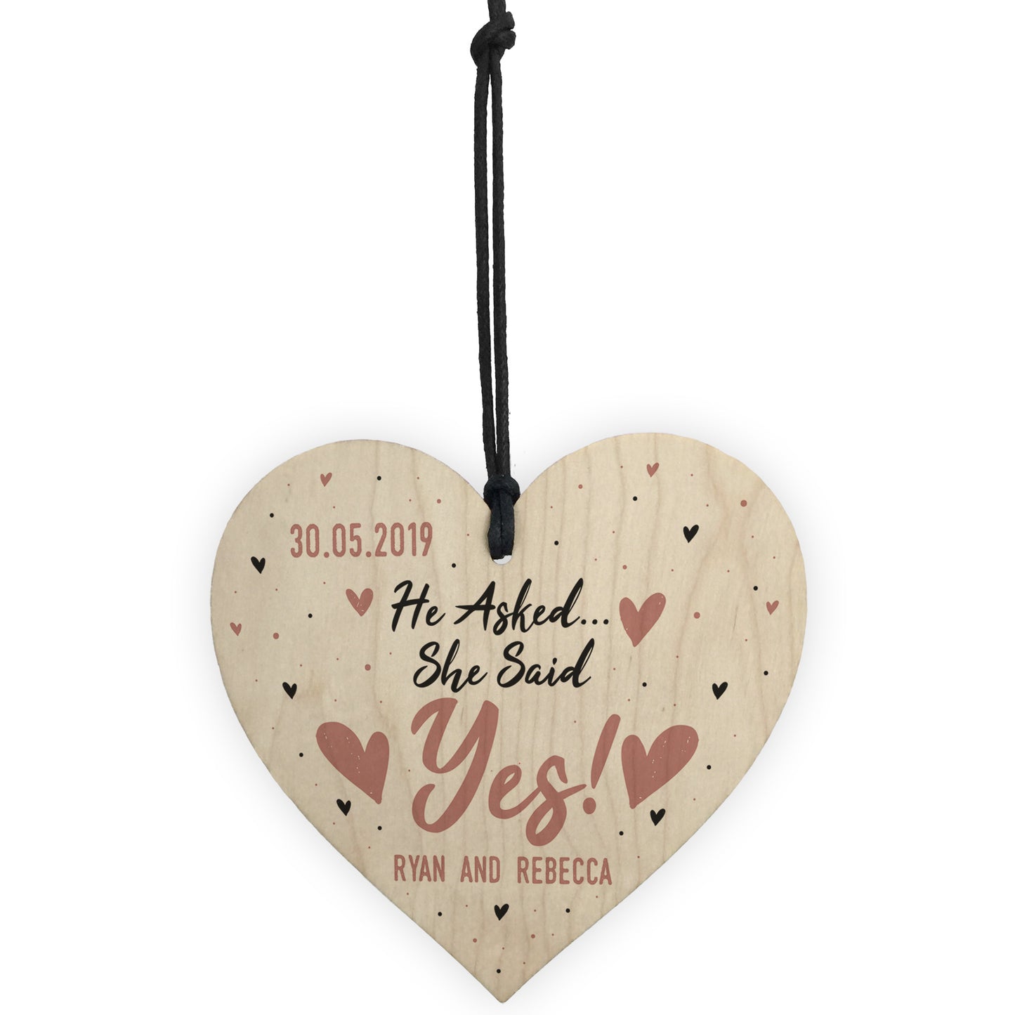 Personalised Engagement Gift Wooden Heart Gift For Couple