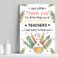 Classroom Print ThankYou Gift For Teacher Teaching Assistant
