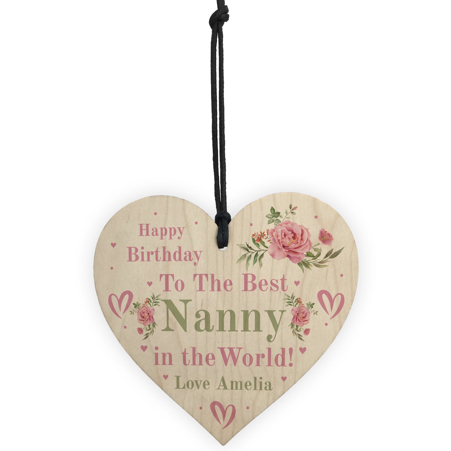 Happy Birthday Nanny Gift Hanging Sign For Birthday Personalised