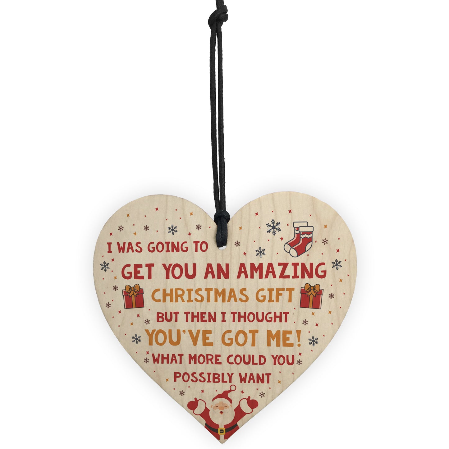 Funny Christmas Gift For Mum Dad Sister Brother Wooden Heart