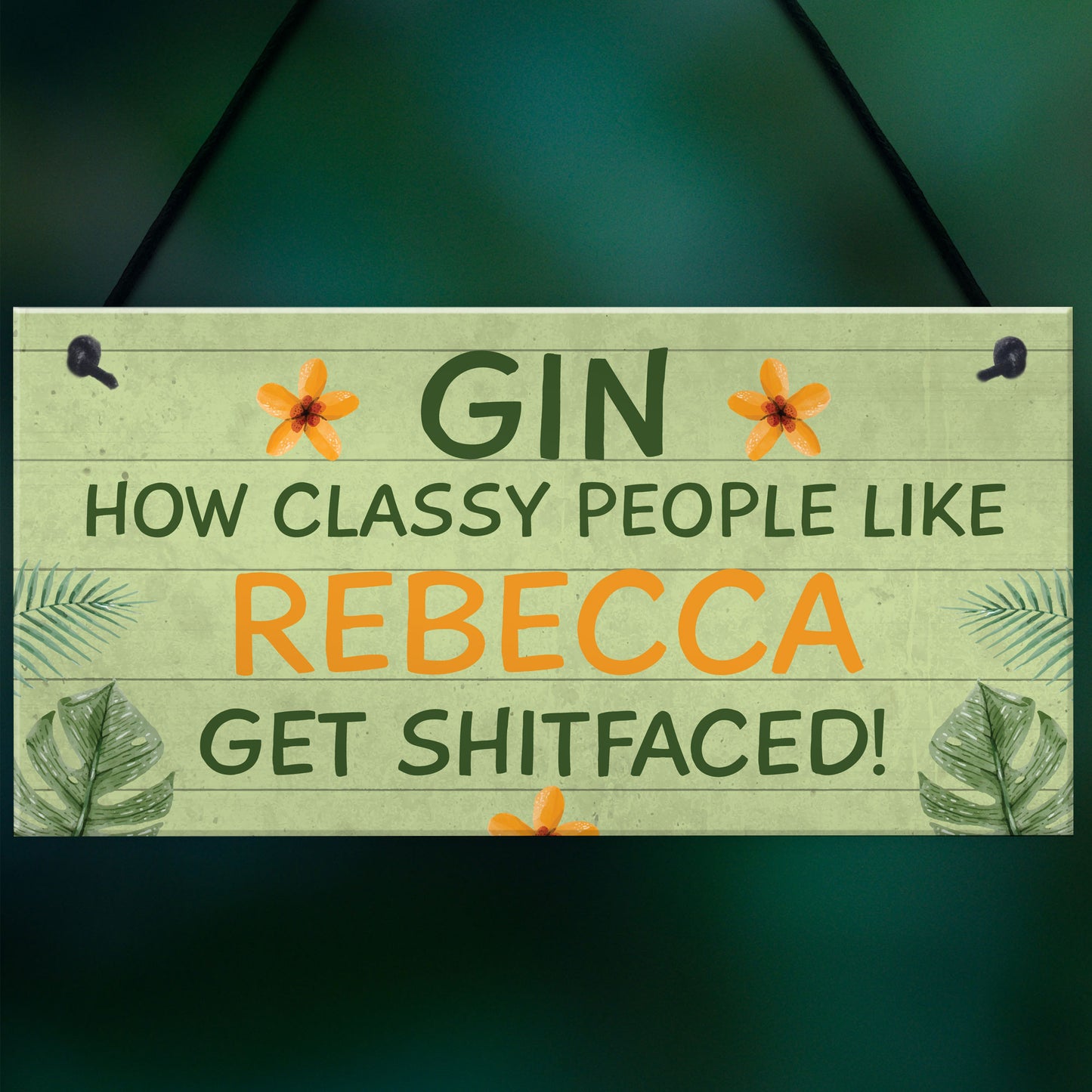 Personalised Gin Bar Sign Funny Gin Gift Bar Sign Alcohol Gift