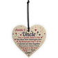 Auntie And Uncle Plaque Wooden Heart Quirky Gifts For Uncle Aunt