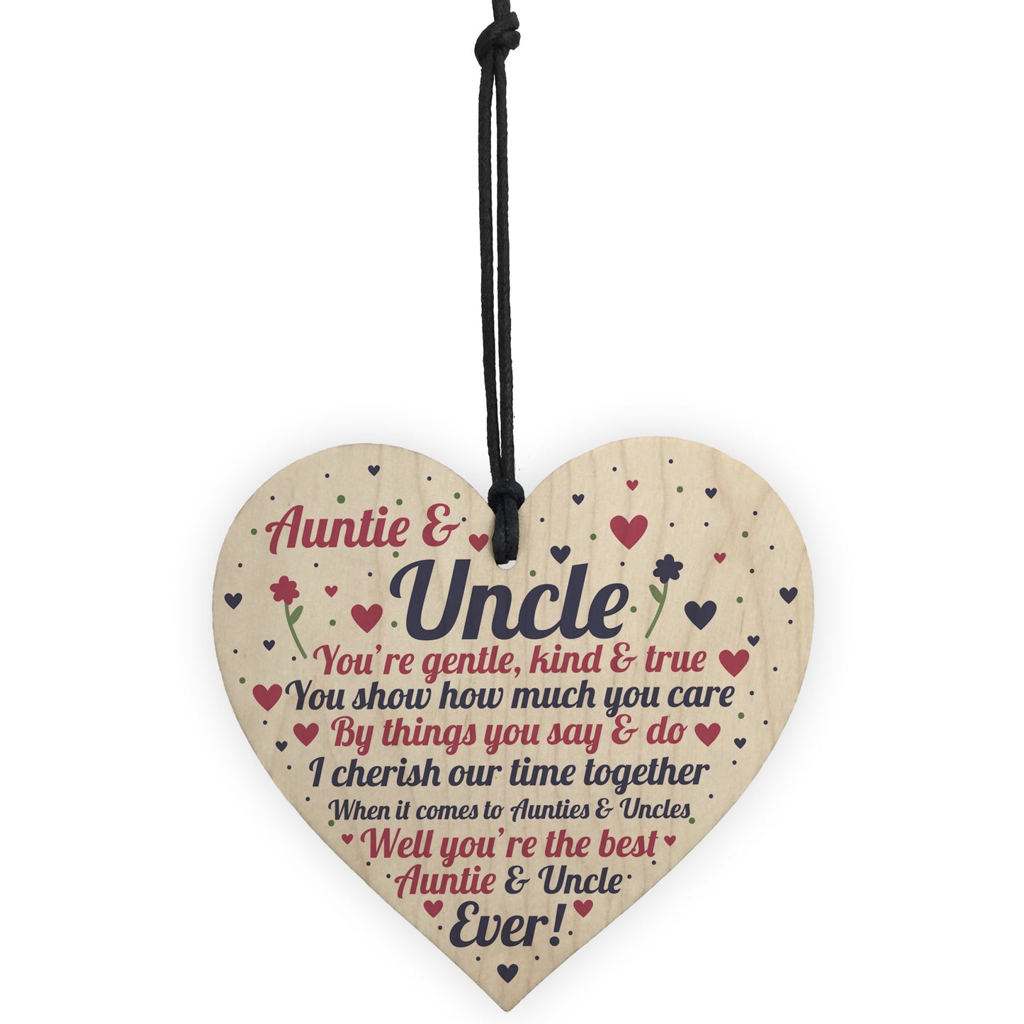 Auntie And Uncle Plaque Wooden Heart Quirky Gifts For Uncle Aunt