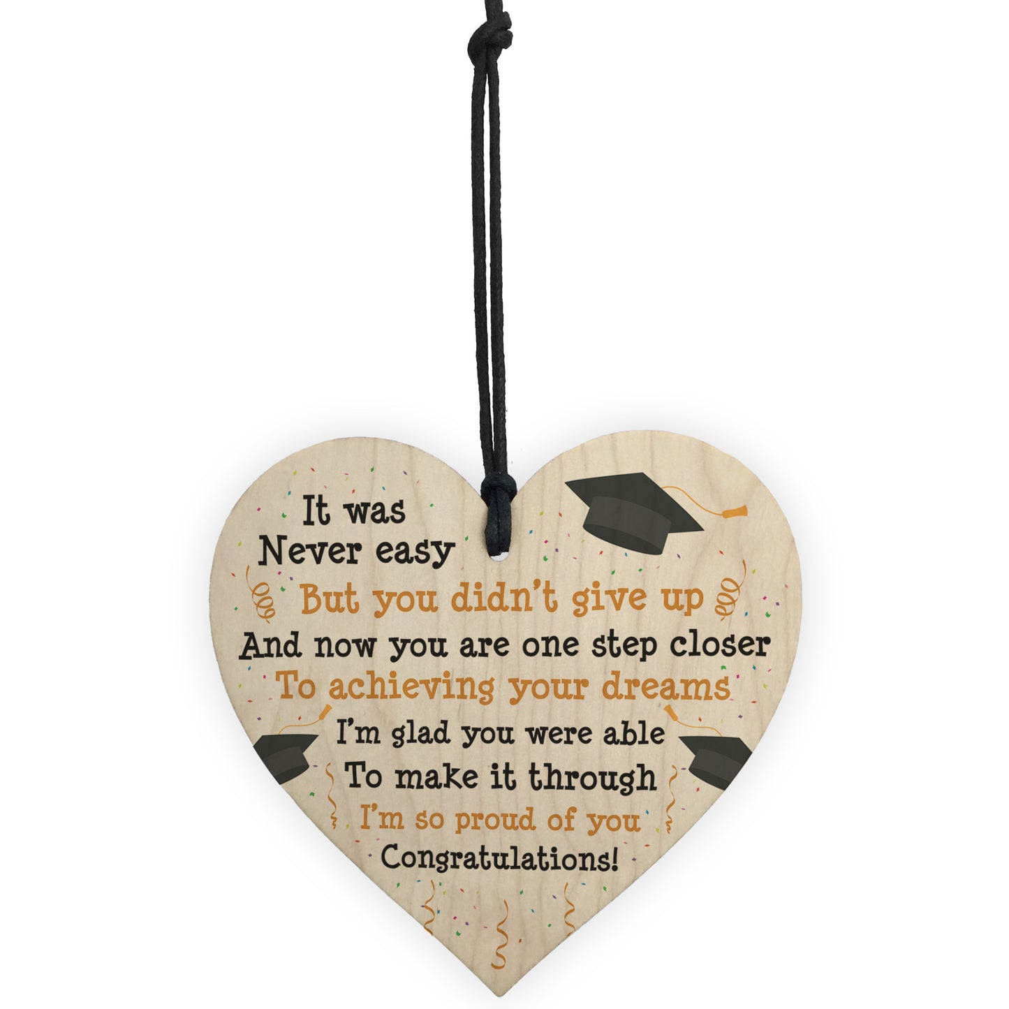 Graduation Gifts Congratulations Wooden Heart Leaving Plaque