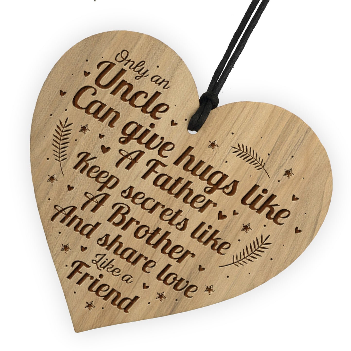 Birthday Christmas Present For Uncle Engraved Heart Uncle Gift