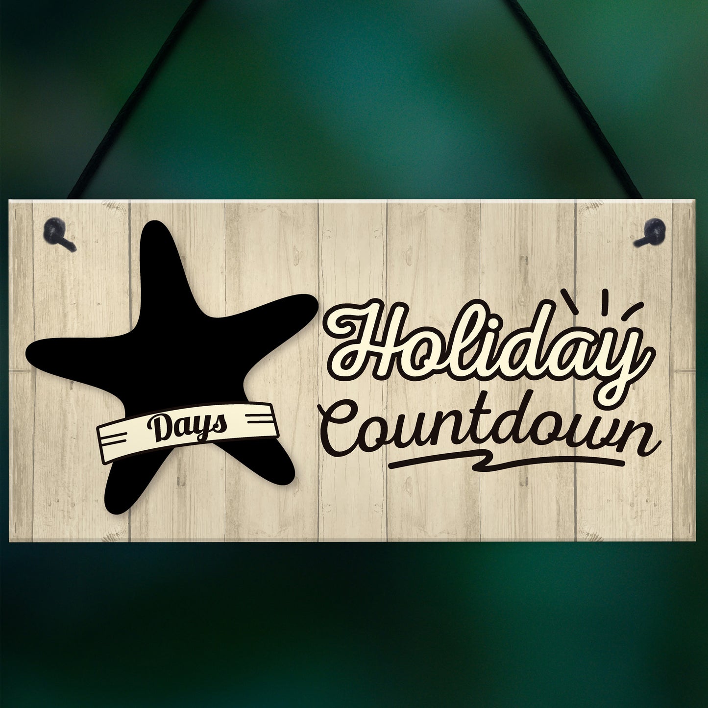 Chalkboard Holiday Countdown Hanging Sign Plaque Friendship