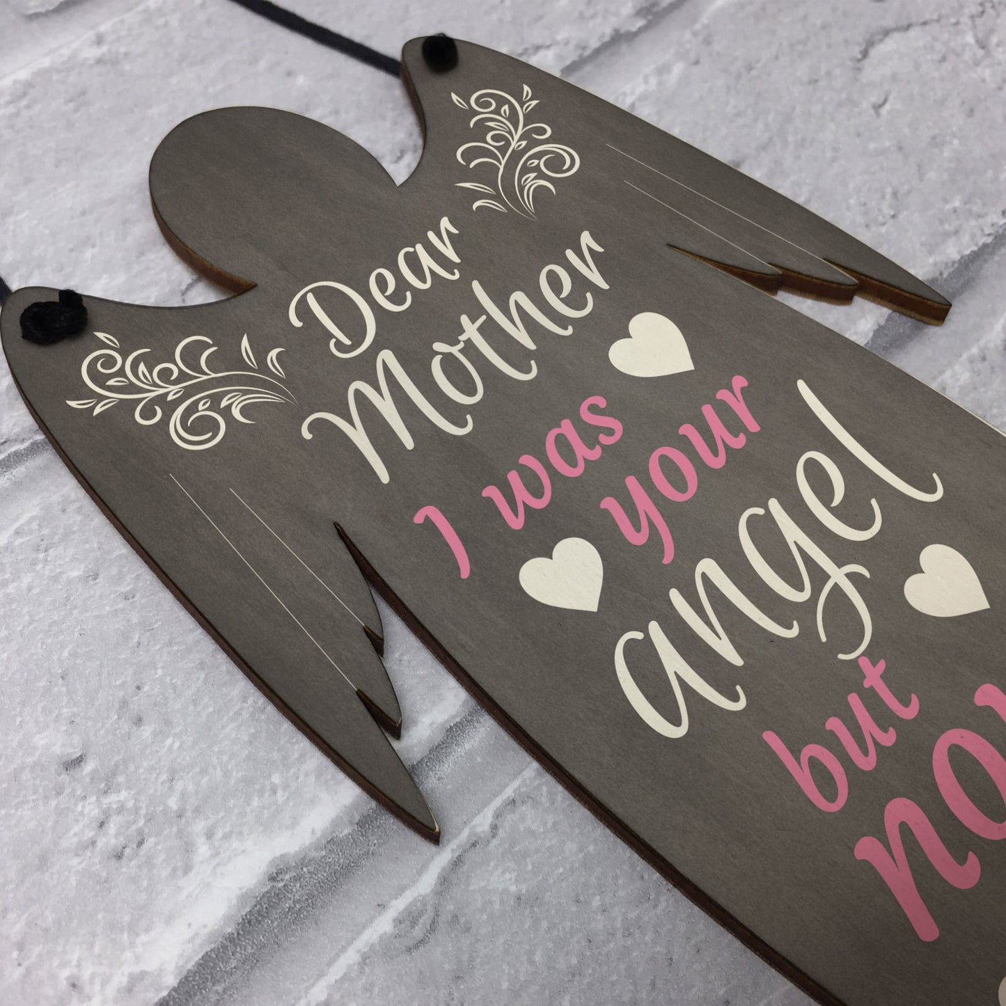 I Was Your Angel Grave Hanging Wood Angel Plaque Loving Memory