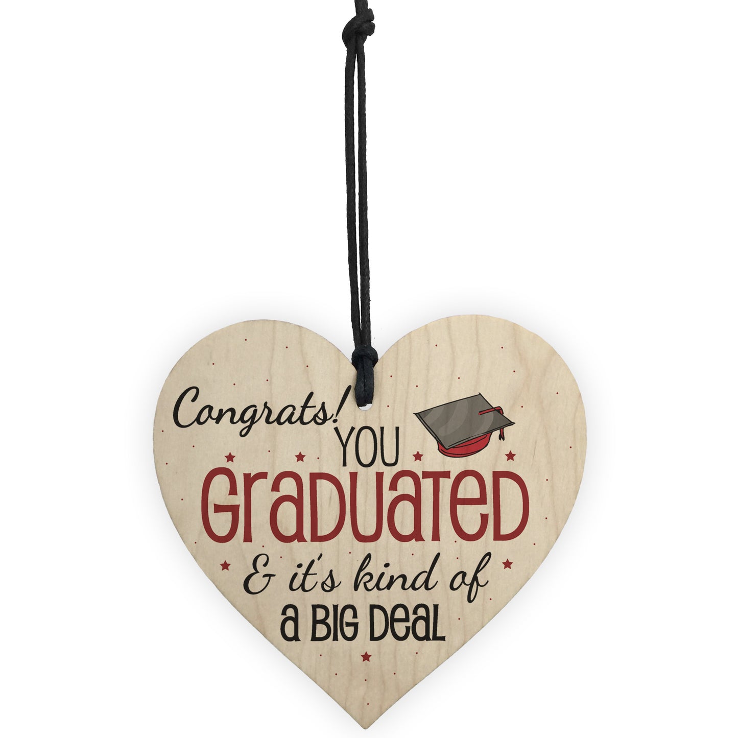 Big Deal Graduation Wooden Heart Keepsake Gift Congratulations