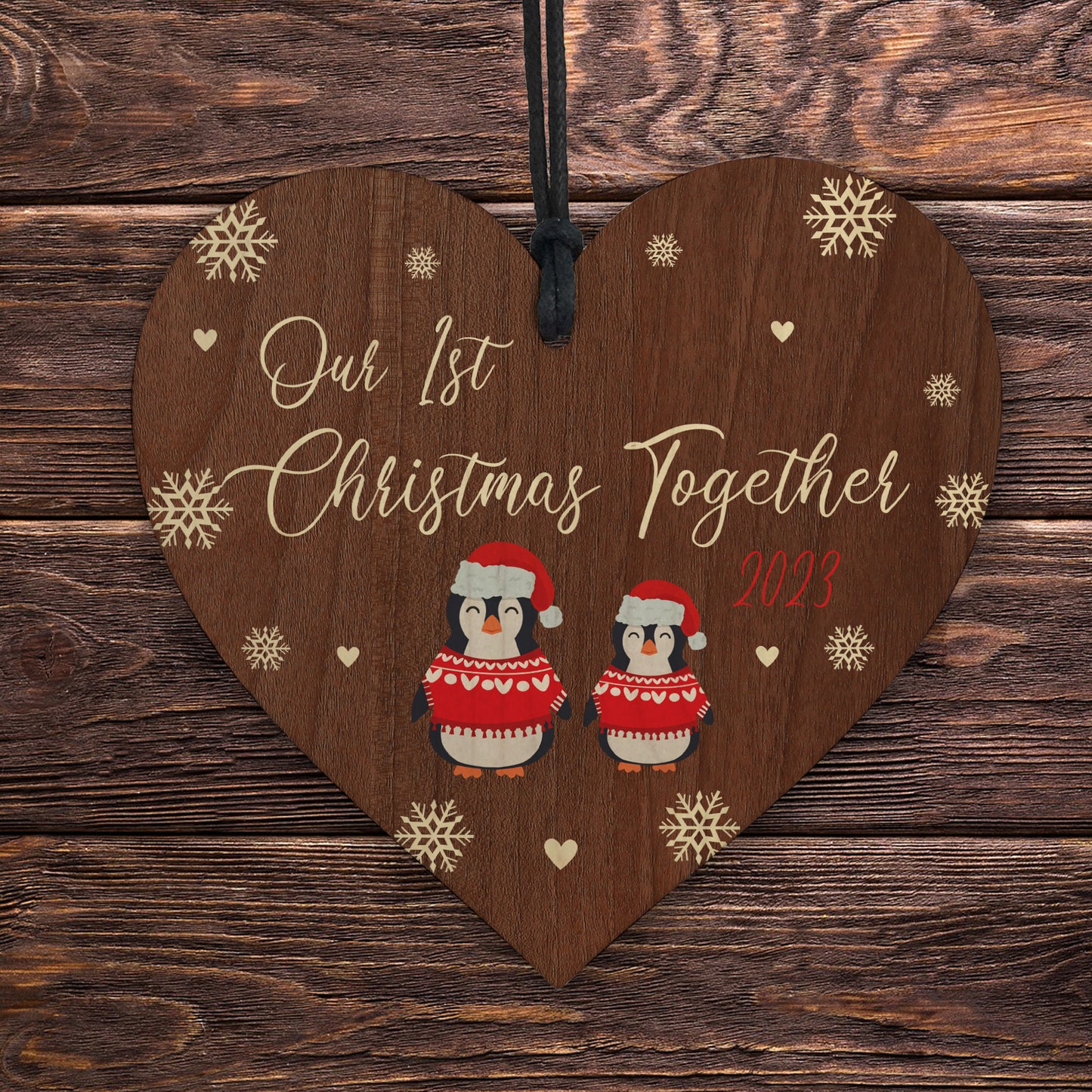 Our 1st Christmas Together 2023 Wooden Tree Decoration Hanging