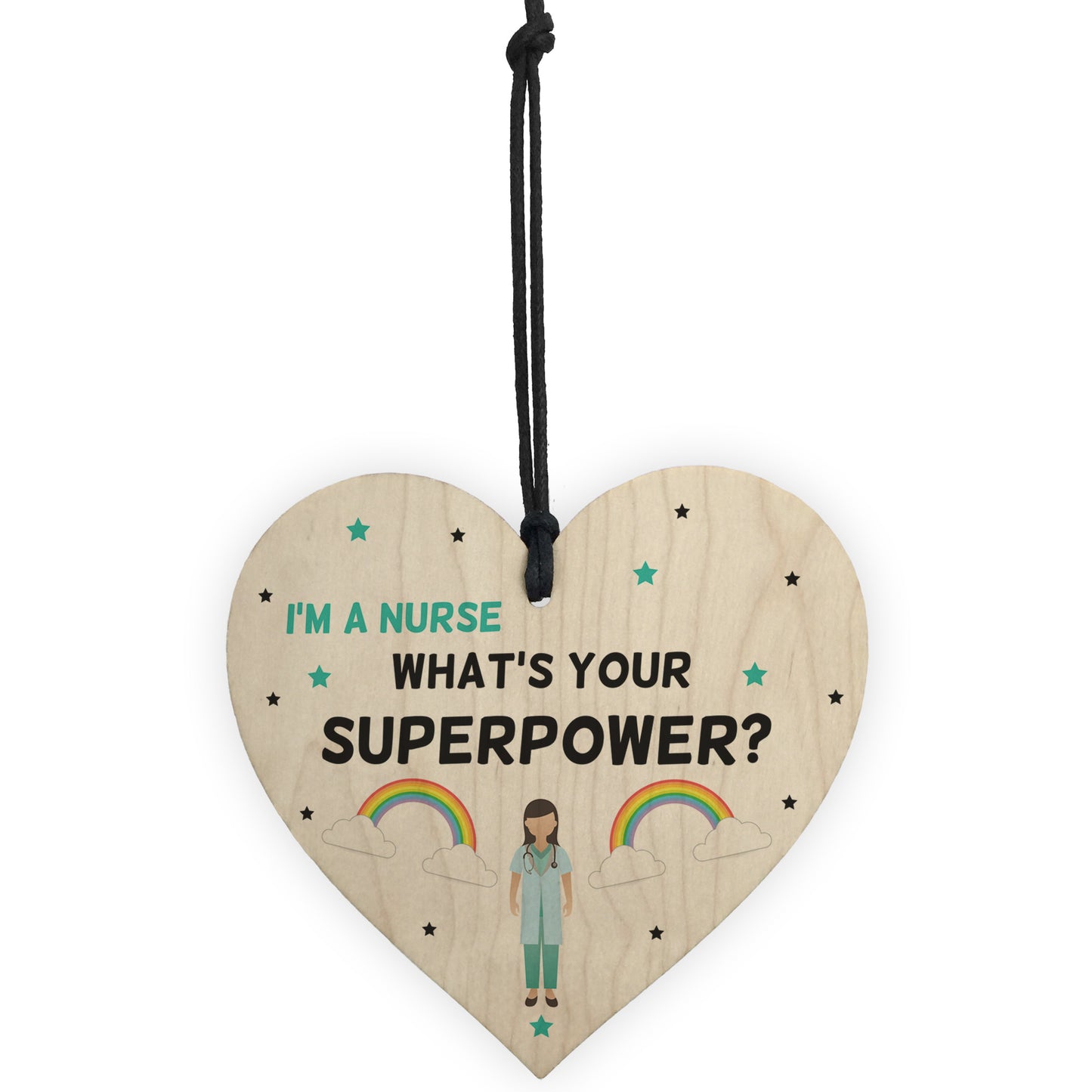 NHS Nurse Thank You Gift Wooden Heart Hospital Present