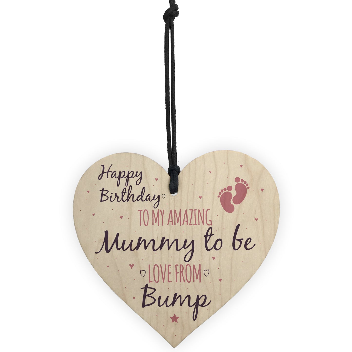 Mummy To Be From Bump Happy Birthday Wood Heart Mum Mother Wife