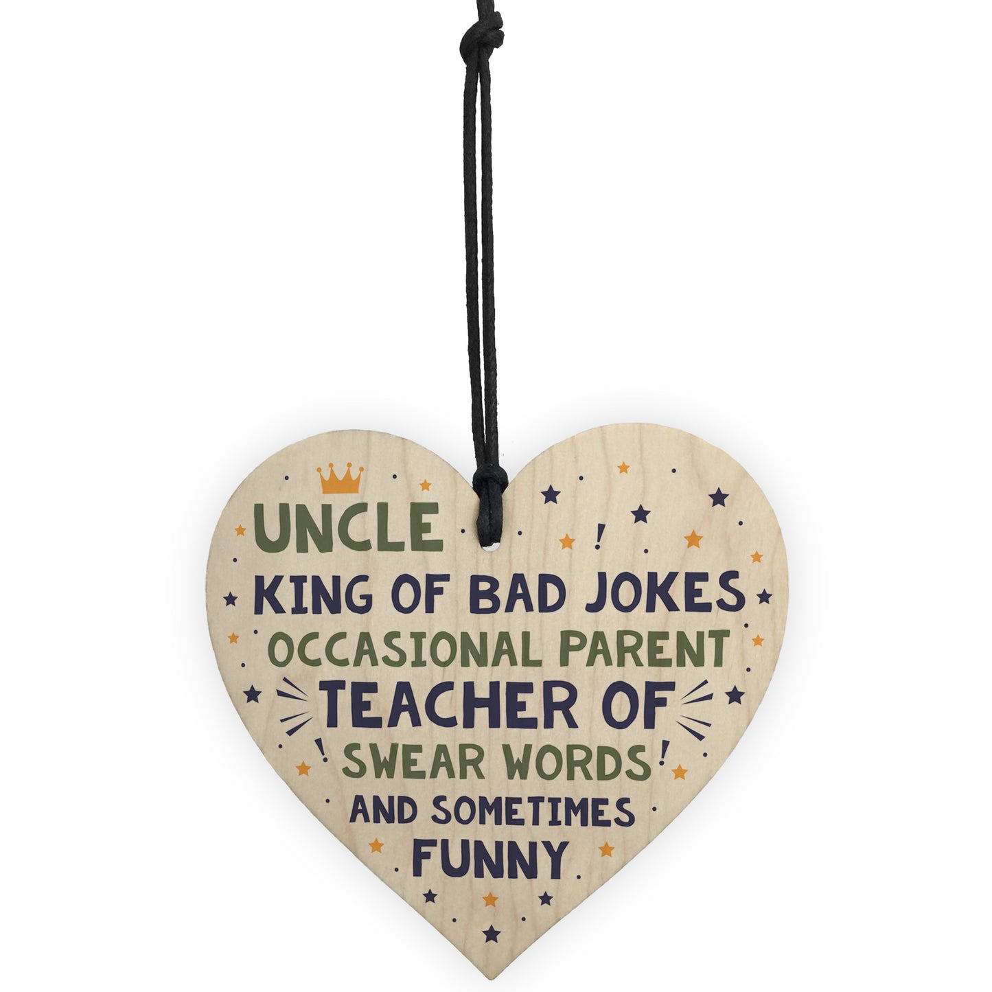 Funny Gift For Uncle Birthday Christmas Present Wood Heart