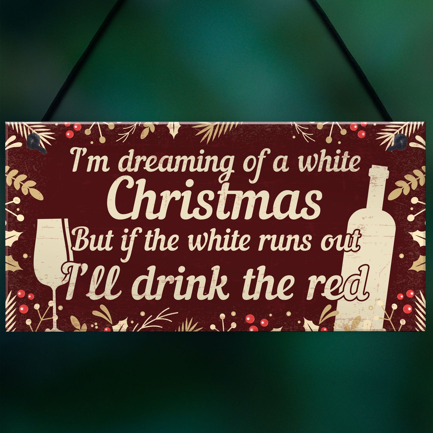 Funny Alcohol Sign Hanging Plaque Christmas Decoration Xmas Gift