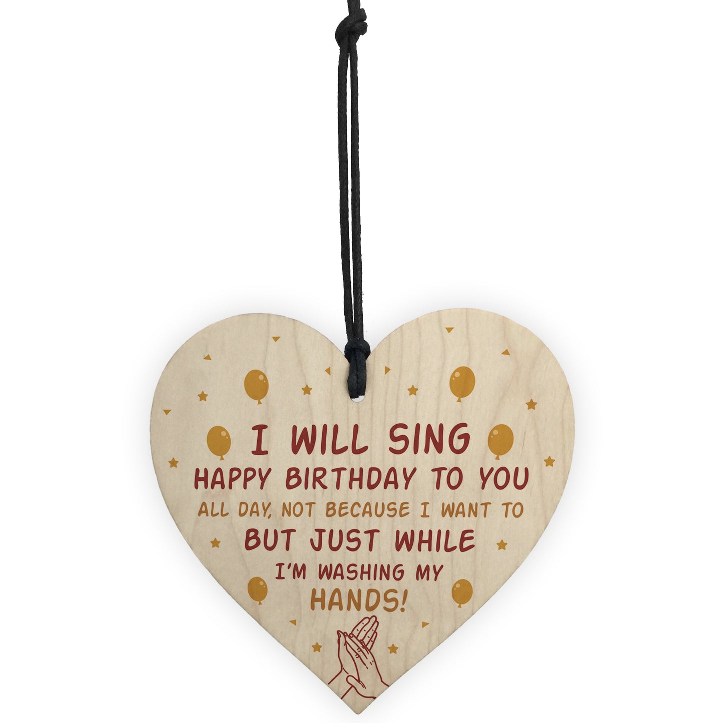 Funny Birthday Gift For Mum Dad Friend Wood Heart Quarantine