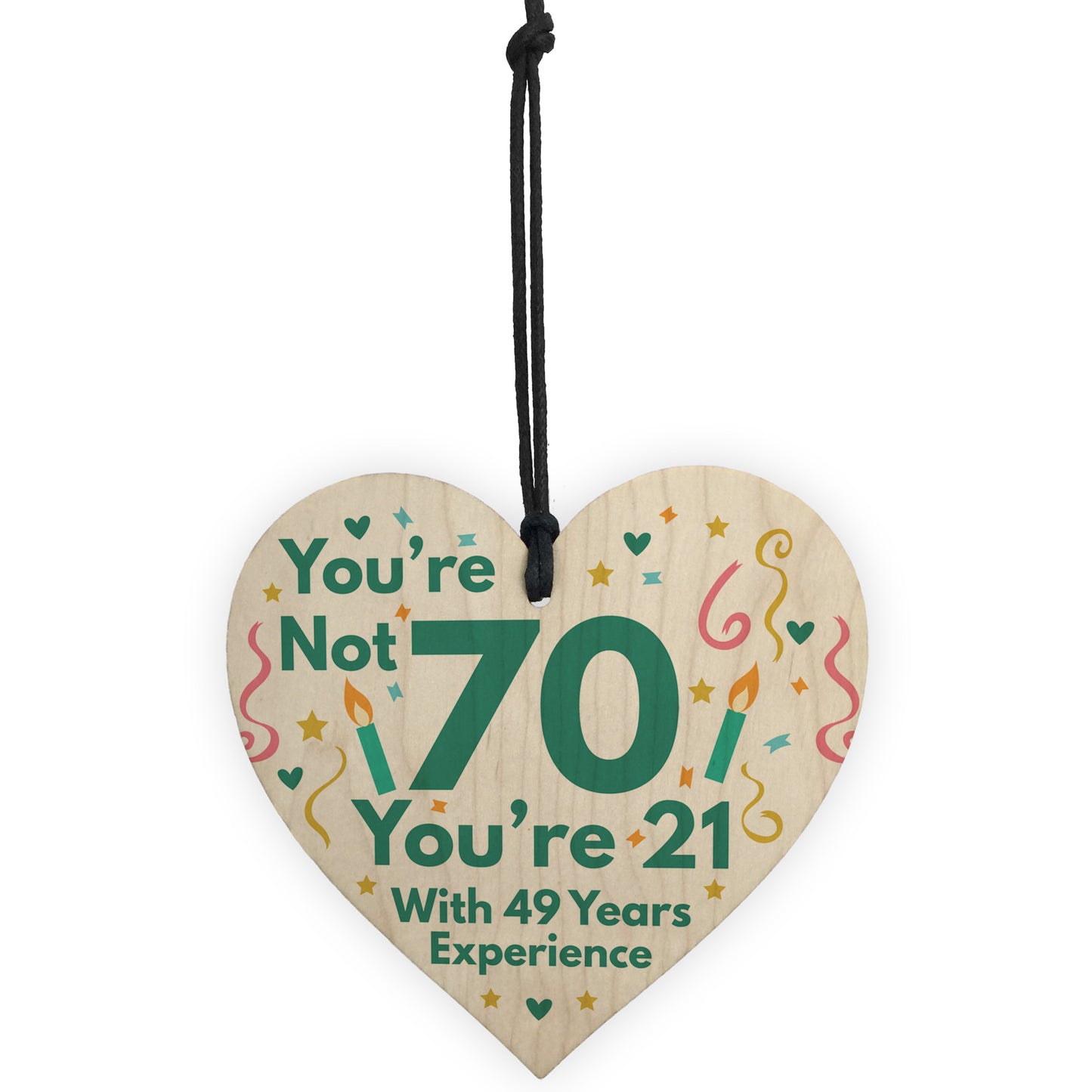 Funny Birthday Gift Novelty 70th Birthday Gift Wood Heart Funny