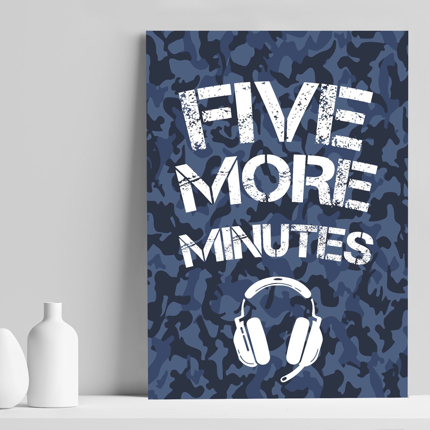 Gamer Five More Minutes Gaming Poster Print Boys Bedroom Wall