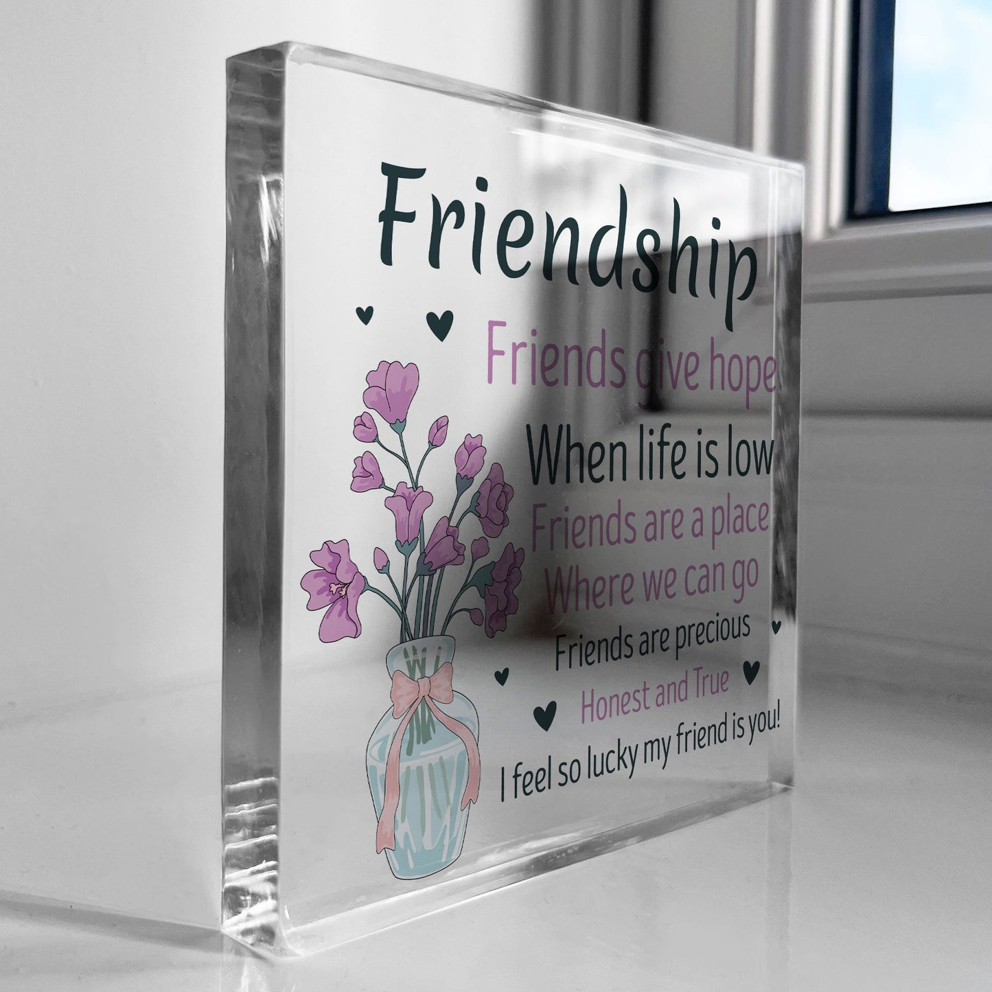 Friendship Gifts For Her Acrylic Heart Gift For Best Friend