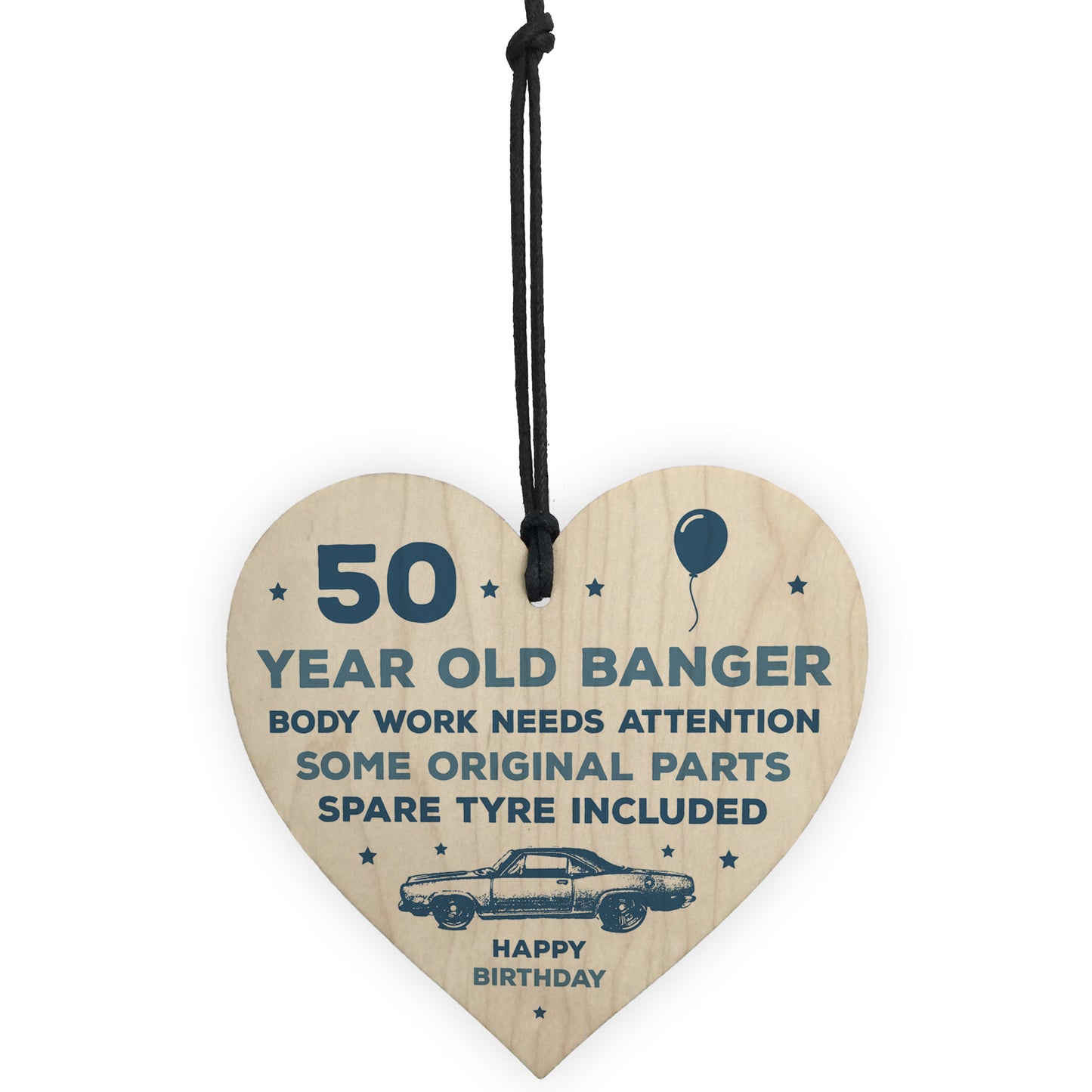 Funny Rude 50th Birthday Gift For Him Wood Heart Dad Uncle
