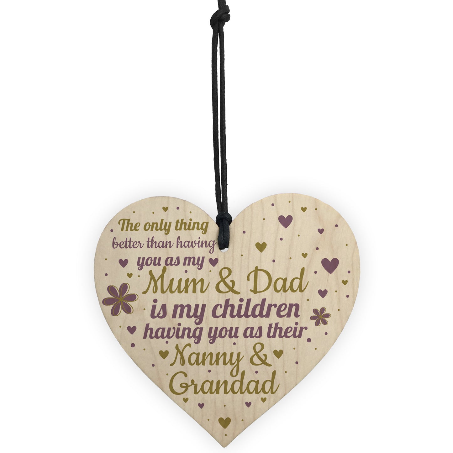 Gifts For Mum Dad Nan Nanny Grandad Wooden Heart Plaque Gift