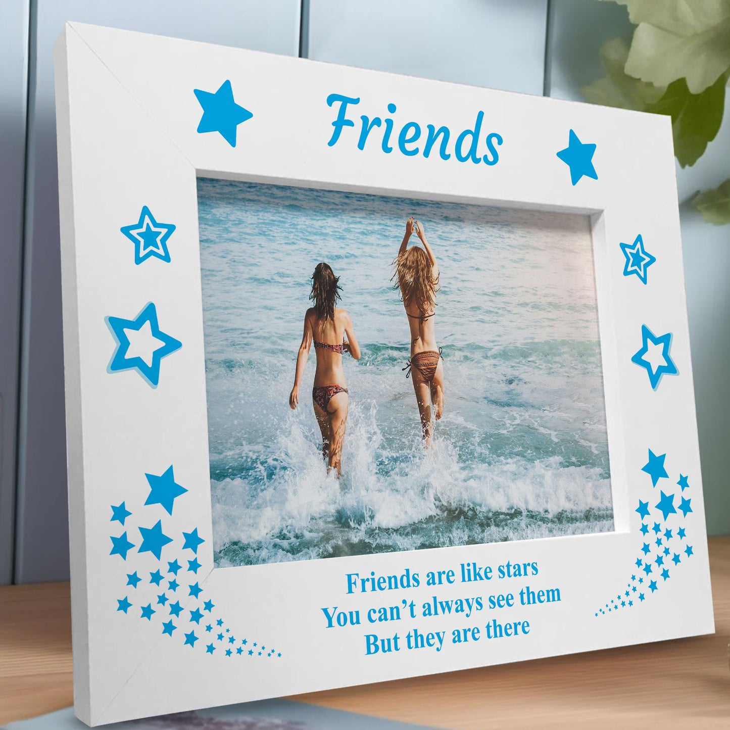 Friends Are Like Stars Wooden Photo Frame Gift For Birthday
