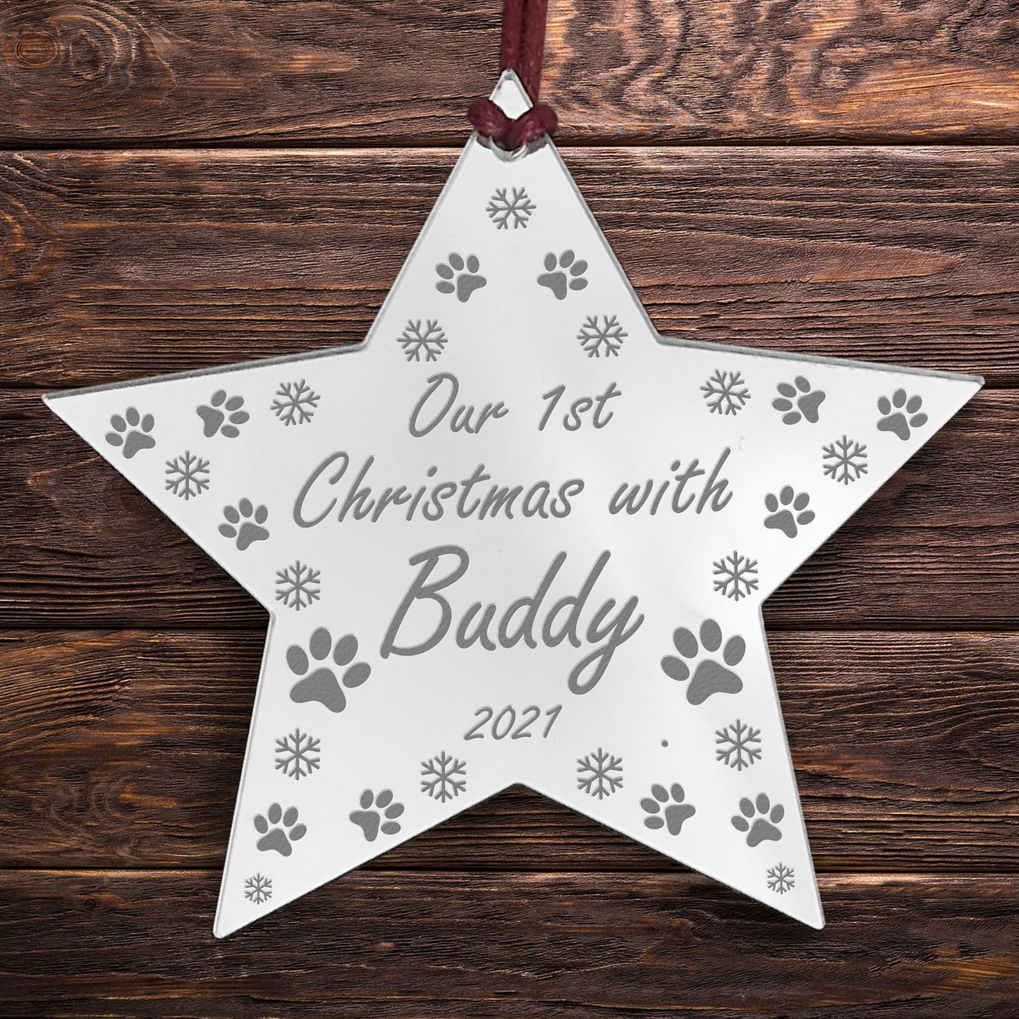 Our 1st Christmas With Any Name Personalised Star Dog Christmas