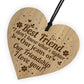 Best Friend Sign Engraved Hanging Heart Friendship Plaque