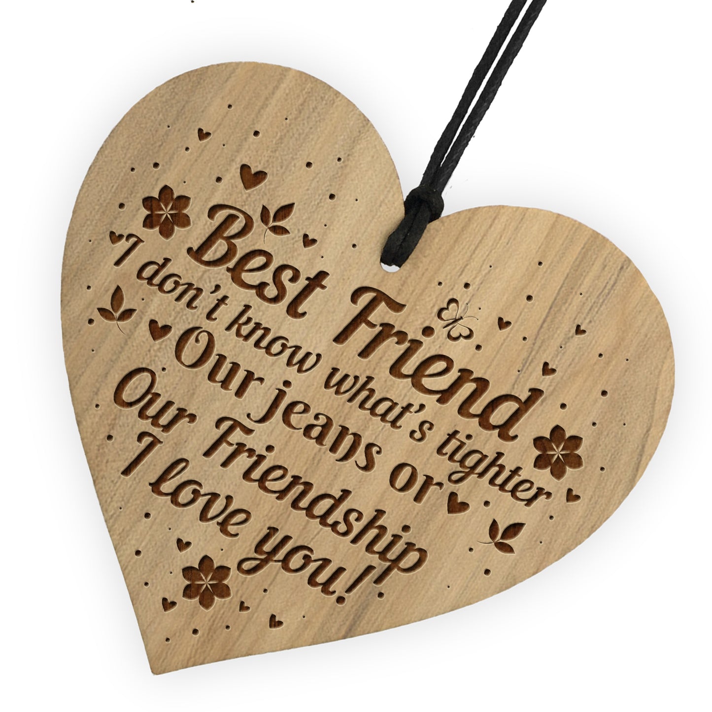 Best Friend Sign Engraved Hanging Heart Friendship Plaque