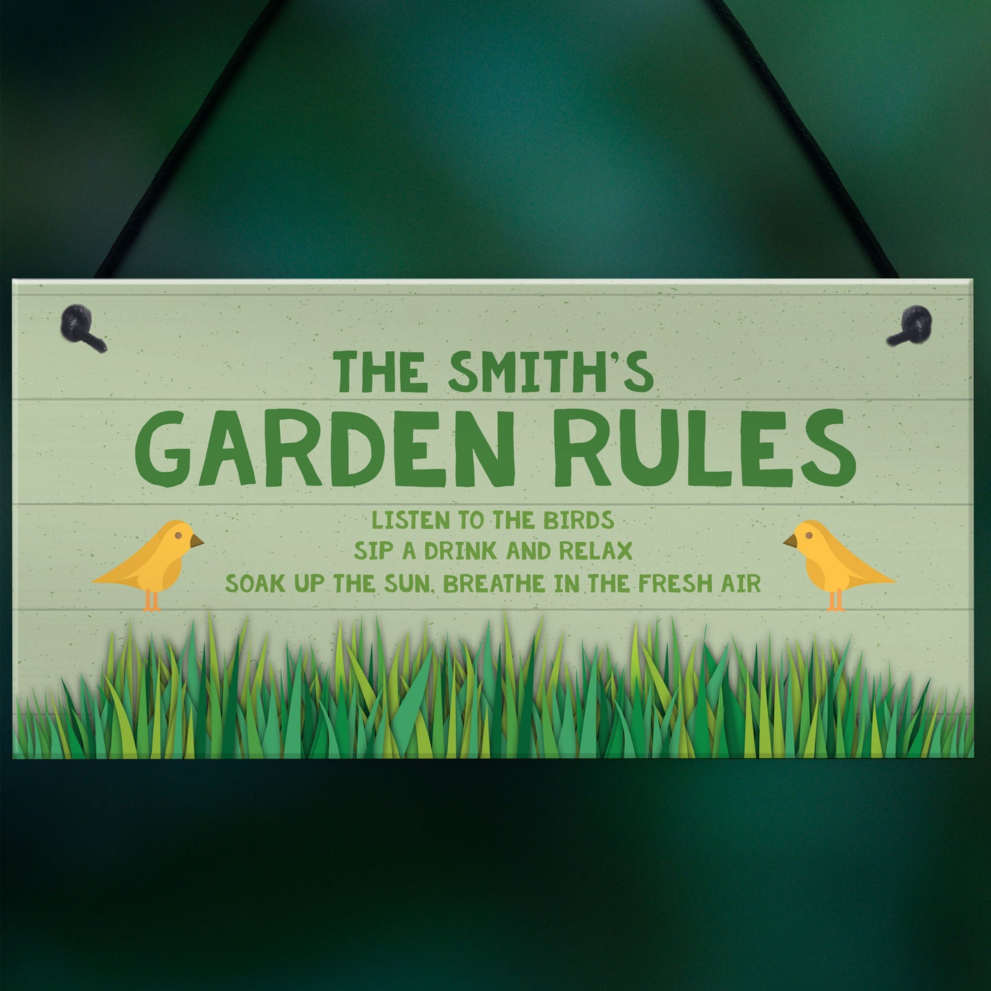 PERSONALISED Garden Rules Sign For Garden Shed Summerhouse