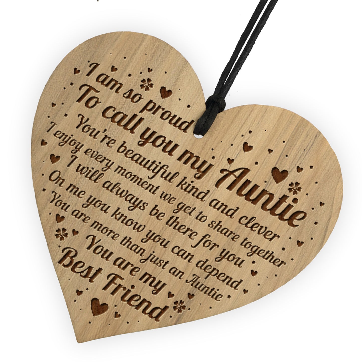 Auntie Present From Niece Nephew Engraved Heart Birthday Xmas