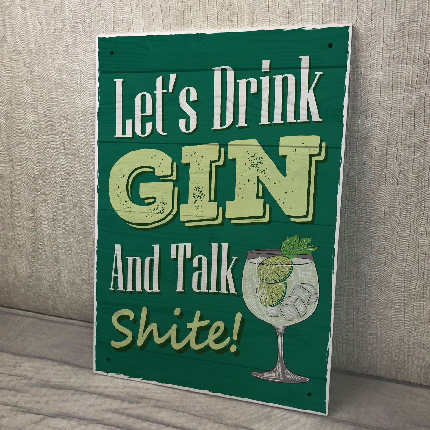 Funny Gin Sign Lets Drink Gin Funny Friendship Gift Home Bar