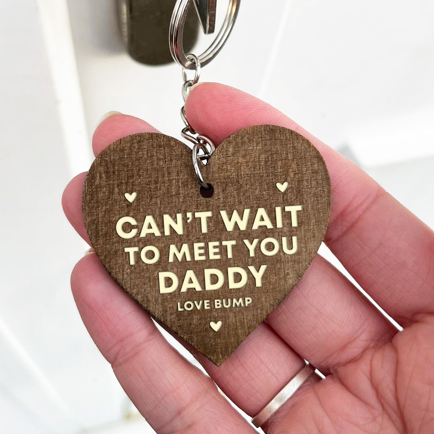 Handmade Wood Keyring From Bump Gifts For Men Dad Daddy To Be