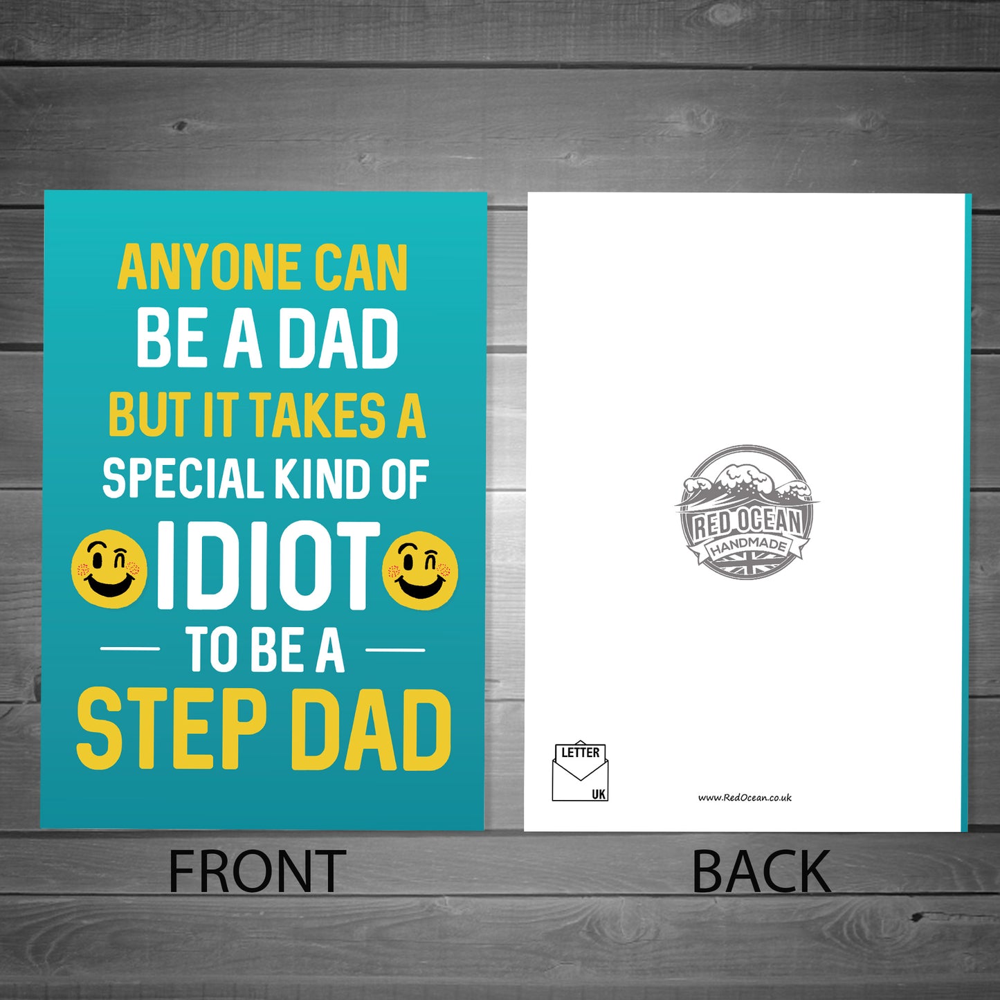 Step Dad Gifts Wood Heart Birthday Card For Step Dad Fathers Day